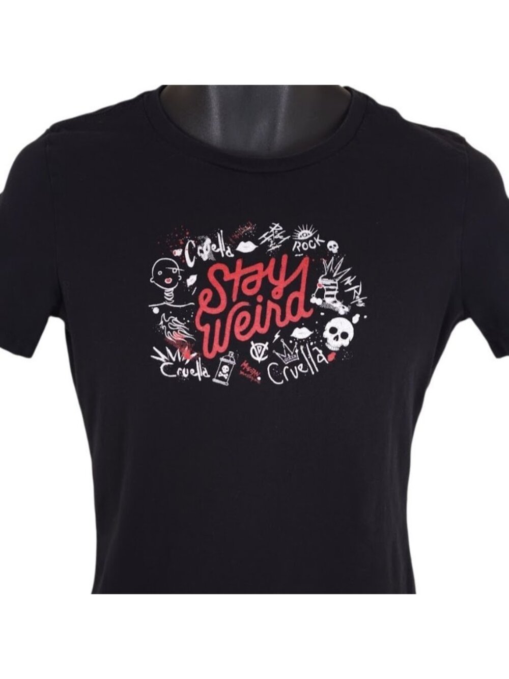 Cruella De Vil T Shirt Womens Size Small Black Stay Weird Disney 101 Dalmatians